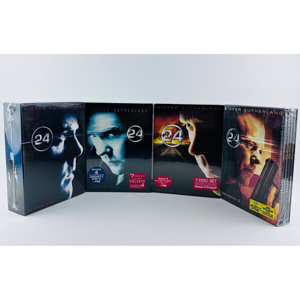 24 Twenty Four Seasons 2,3,4,5 DVD Sets Kiefer Sutherland Action Thriller